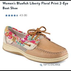 Women Bluefish Liberty Floral Print 2Eye Boat Shoe